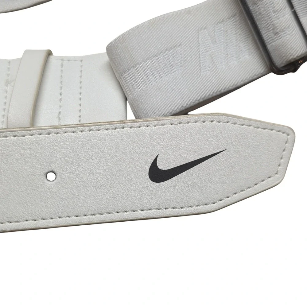Nike Youth White Stretch Web Golf Belt Adjustable Swoosh Log Sport‎ White